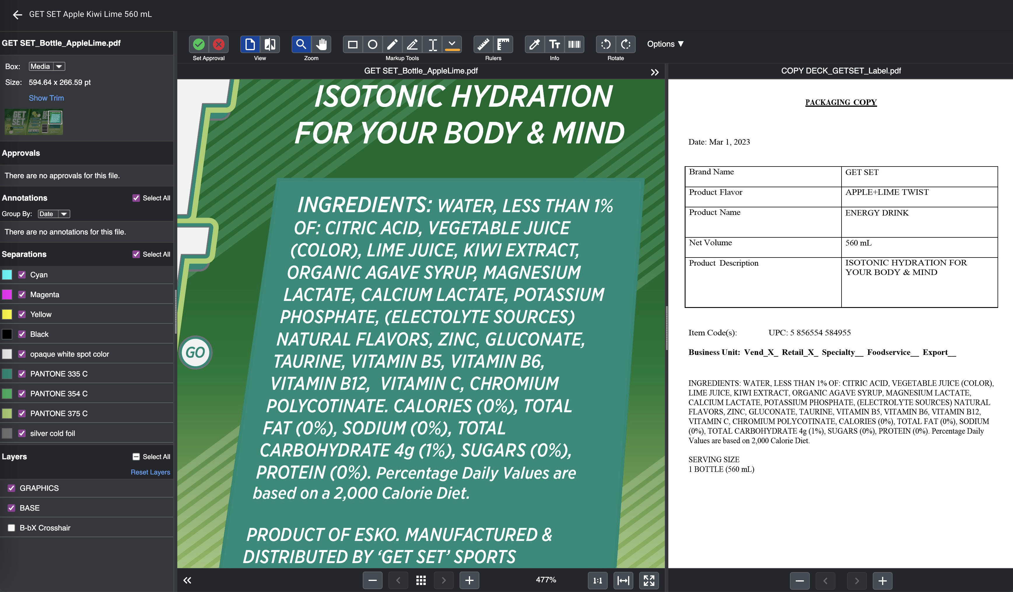 Image shows label management options inside Mox