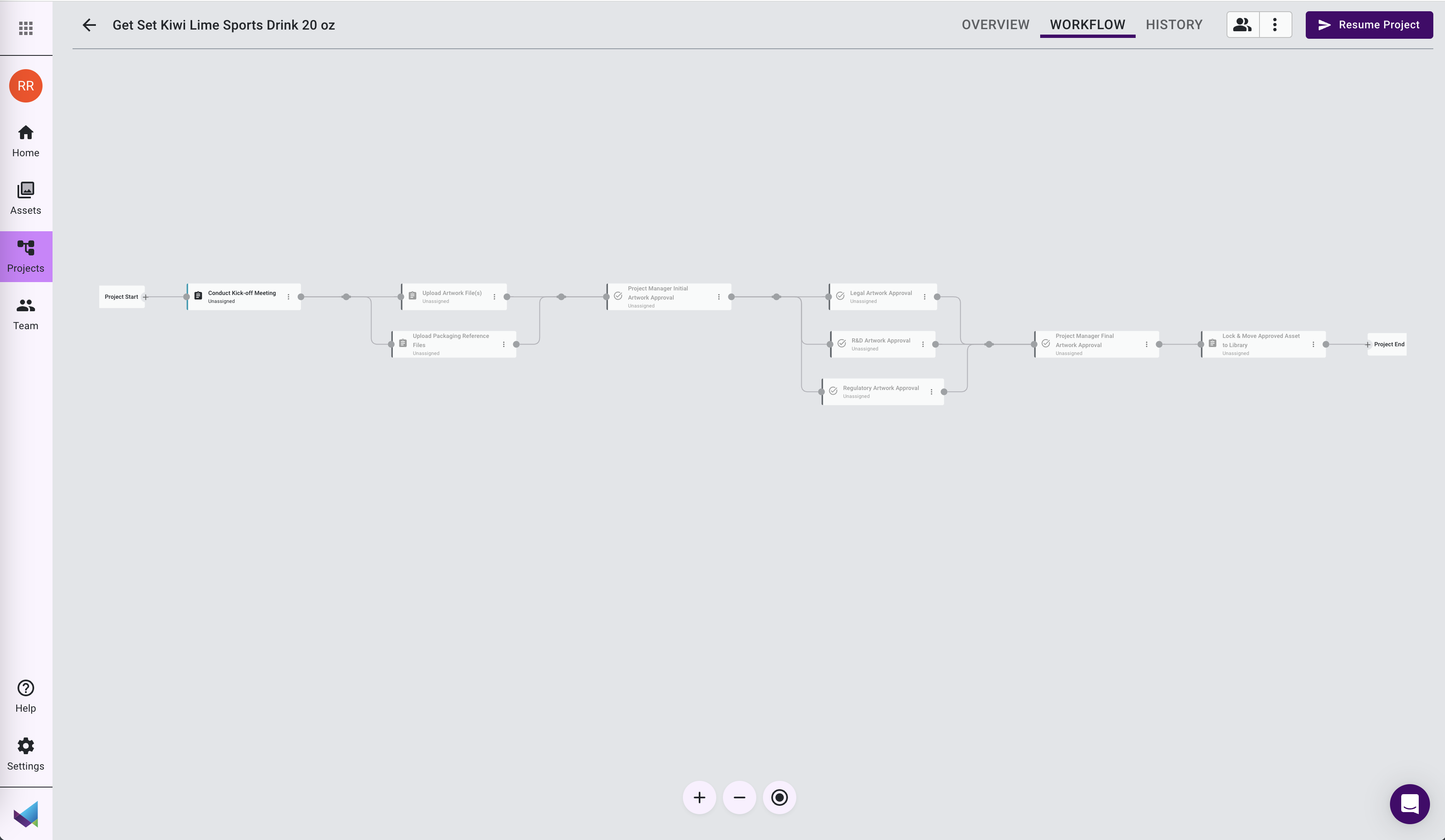 Image shows the workflow builder inside Mox